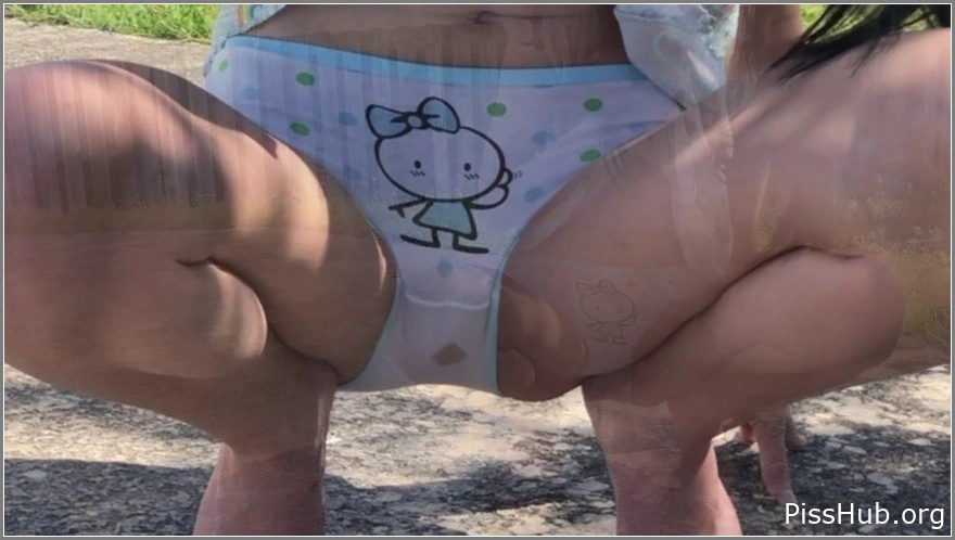 Girl Who Can’t Hold - Little Honey Plays In Her Wet Panties Outdoor, Pinkmilkandhoney, 2025 pee bath